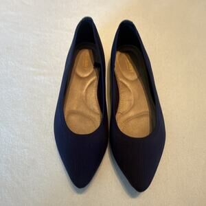 Old Navy In the Navy Blue Knit Ballet Flats 9 Pointy Toe Washable